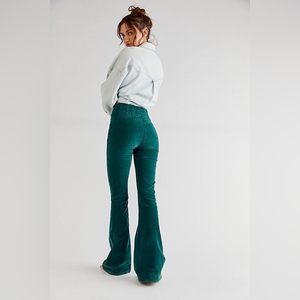 We The Free Jayde Cord Flare Jean in Green